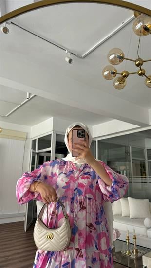 NANCY ELBİSE - PEMBE 