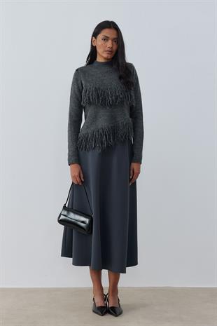 Natelia Püskül Detaylı Kazak - Antrasit