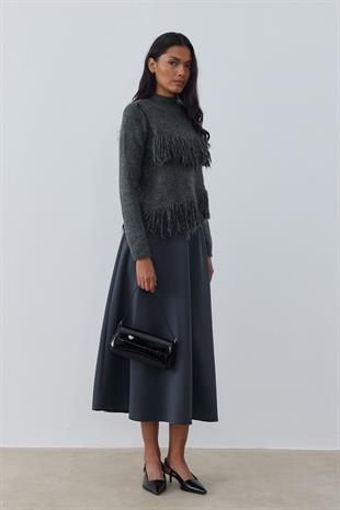 Natelia Püskül Detaylı Kazak - Antrasit