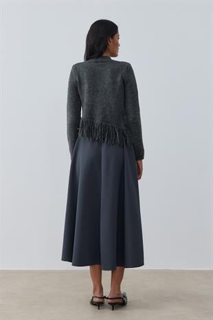 Natelia Püskül Detaylı Kazak - Antrasit