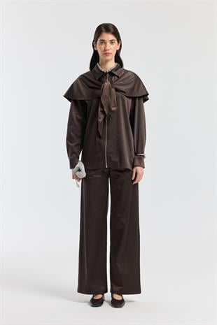 Noella Pelerin Saten Takım - Kahverengi