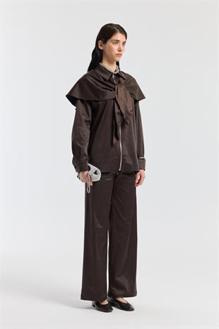 Noella Pelerin Saten Takım - Kahverengi