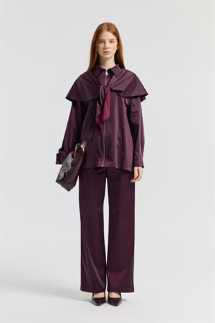 Noella Pelerin Saten Takım - Mürdüm 