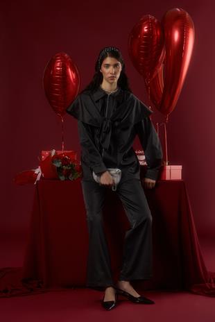 Noella Pelerin Saten Takım - Siyah