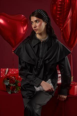 Noella Pelerin Saten Takım - Siyah