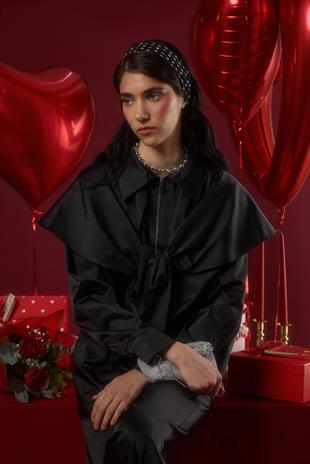 Noella Pelerin Saten Takım - Siyah