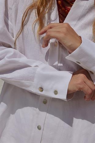 Noli Keten Gömlek- Beyaz