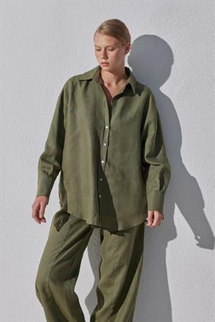 Noli Keten Gömlek - Haki