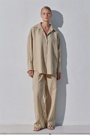 Noli Keten Gömlek- Vizon