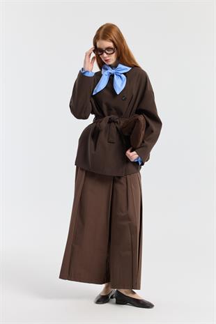 Ophelia Kuşaklı Kaban - Acı kahve