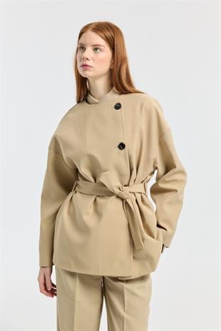 Ophelia Kuşaklı Kaban - Camel