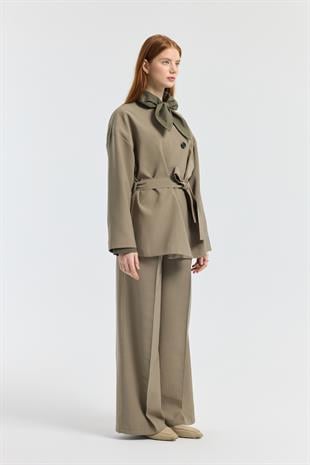 Ophelia Kuşaklı Kaban - Haki