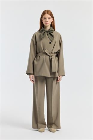 Ophelia Kuşaklı Kaban - Haki