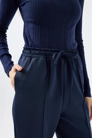 Otilla Nervürlü Skuba Havuç Pantolon - Lacivert 