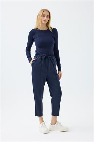 Otilla Nervürlü Skuba Havuç Pantolon - Lacivert 