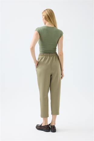 Otilla Nervürlü Skuba Havuç Pantolon - Haki 
