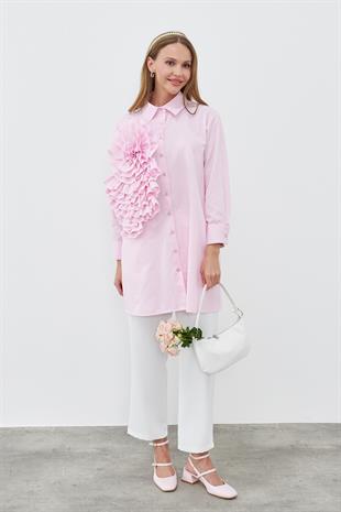 PAMELA AKSESUAR DETAYLI GÖMLEK - PEMBE