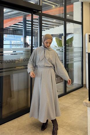 Paris Fular Yaka Pötikare Takım - Mavi