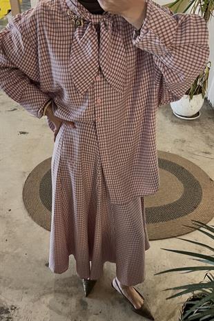 Paris Fular Yaka Pötikare Takım - Pembe