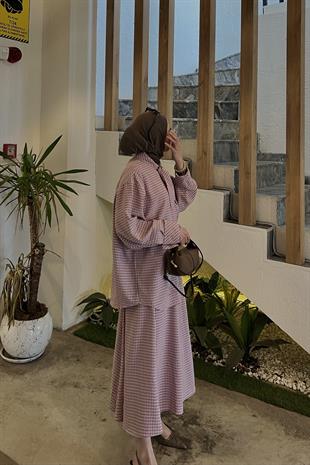Paris Fular Yaka Pötikare Takım - Pembe