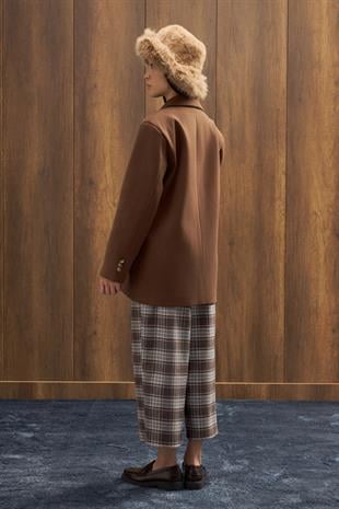 Peluş Bucket Şapka - Camel 