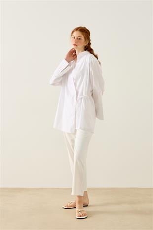 Petra Kruvaze Bağlamalı Gömlek - Beyaz