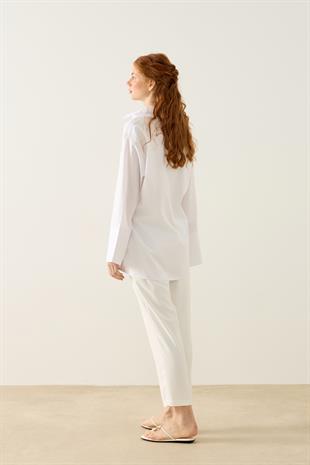 Petra Kruvaze Bağlamalı Gömlek - Beyaz