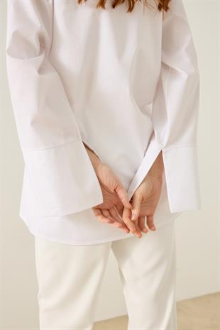 Petra Kruvaze Bağlamalı Gömlek - Beyaz
