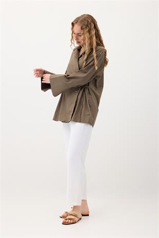 Petra Kruvaze Bağlamalı Gömlek - Haki