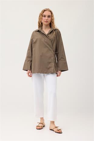 Petra Kruvaze Bağlamalı Gömlek - Haki