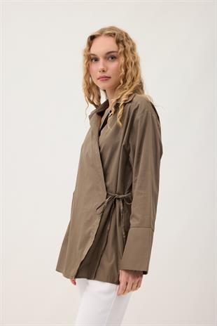 Petra Kruvaze Bağlamalı Gömlek - Haki