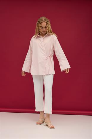 Petra Kruvaze Bağlamalı Gömlek - Pembe