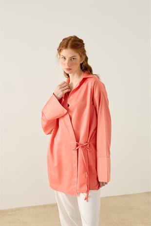 Petra Kruvaze Bağlamalı Gömlek - Yavruağzı