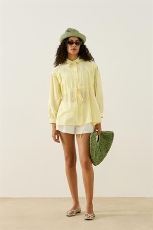 Phillippia Biye Kemerli Robalı Gömlek -  Limon Sarı