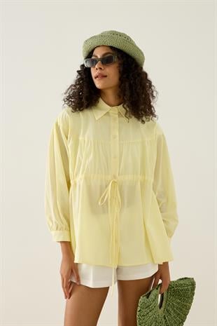 Phillippia Biye Kemerli Robalı Gömlek -  Limon Sarı
