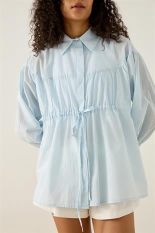 Phillippia Biye Kemerli Robalı Gömlek - Mavi
