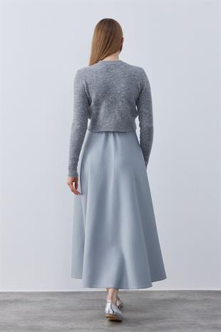 Posie Yün Karışımlı Triko Hırka- Gri 