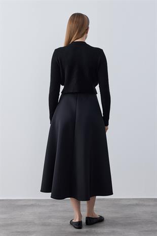 Posie Yün Karışımlı Triko Hırka- Siyah