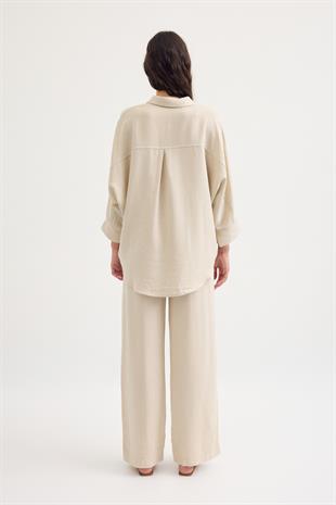 Raine Oversize Keten Karışımlı Takım - Naturel 