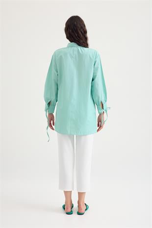 Raisa Bağcıklı Gömlek - Yeşil 