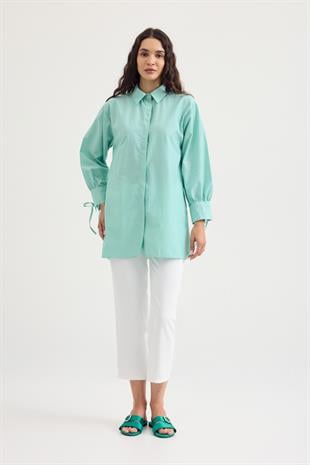 Raisa Bağcıklı Gömlek - Yeşil 