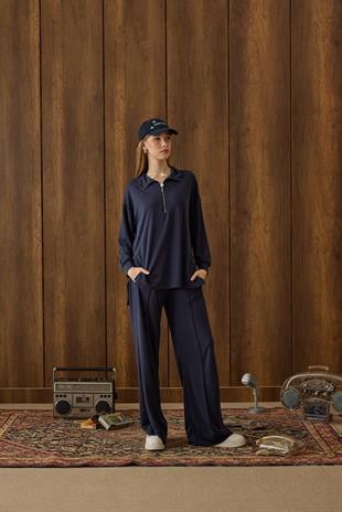 Relax Modal Fermuarlı Takım - Lacivert