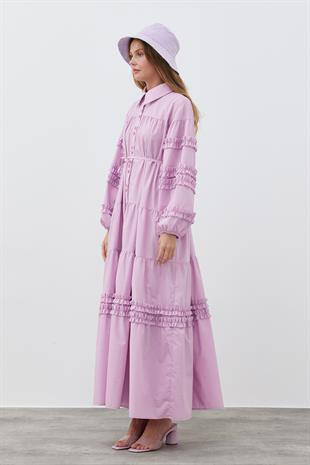 RENNESME FIRFIRLI ELBİSE - LİLA