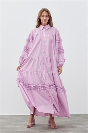 RENNESME FIRFIRLI ELBİSE - LİLA