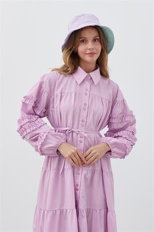 RENNESME FIRFIRLI ELBİSE - LİLA