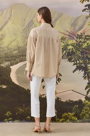 Rhia Fiyonklu Gömlek- Bej