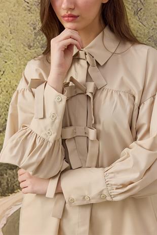 Rhia Fiyonklu Gömlek- Bej