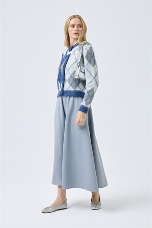 Rosalind Baklava Desenli Hırka - Mavi