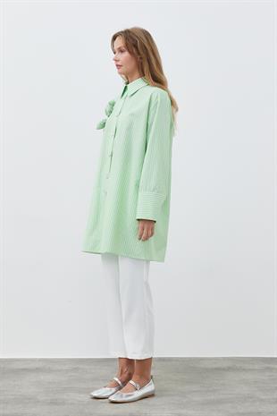 ROYEL AKSESUAR DETAYLI GÖMLEK - YEŞİL