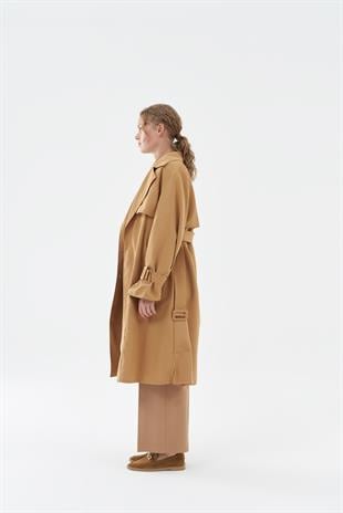 Roza Tokalı Trençkot - Camel